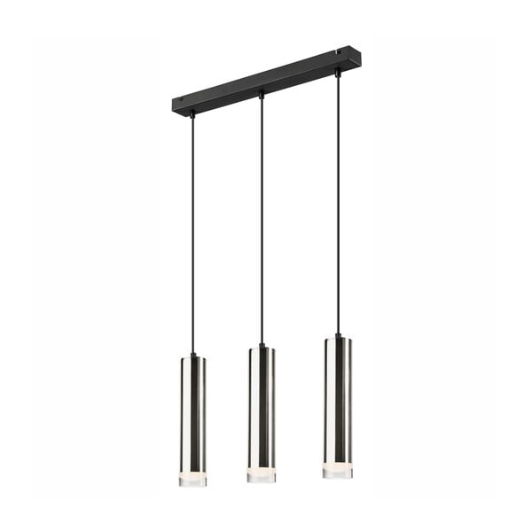 Závesné stropné svietidlo pre 3 žiarovky v čierno-striebornej farbe LAMKUR Diego