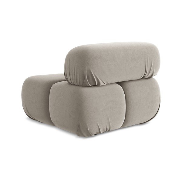 Béžový zamatový modul pohovky Lokua – Makamii-image-3