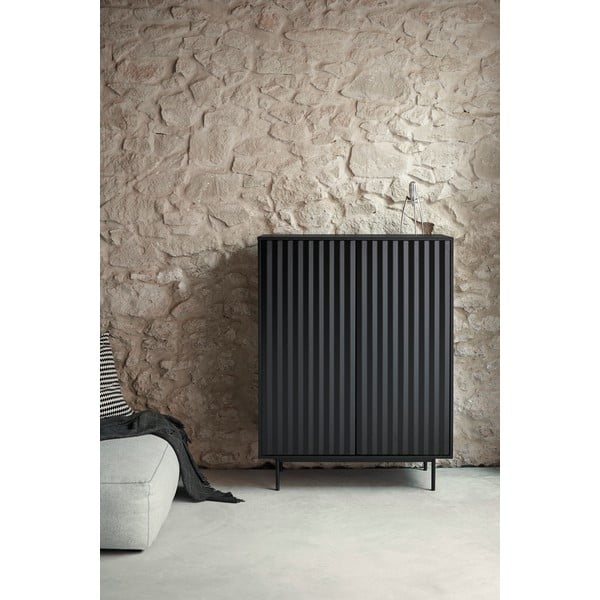 Čierna vysoká komoda 97x130 cm Sierra - Teulat-image-1