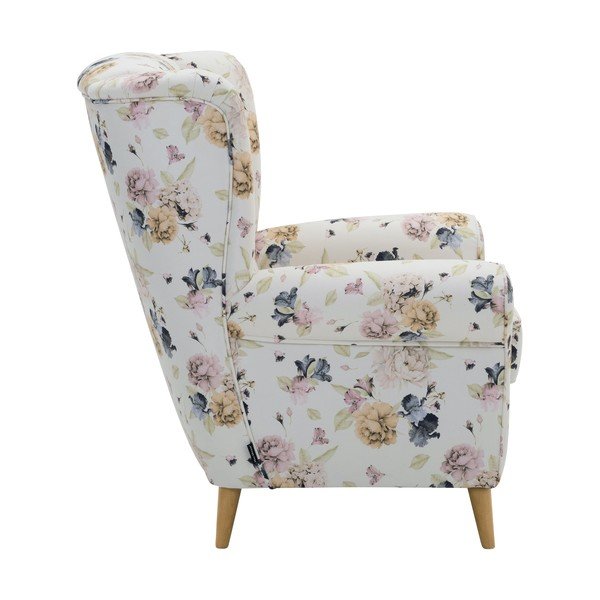 Biele kvetované kreslo ušiak Max Winzer Anton-image-4