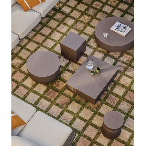 Betónový okrúhly Záhradný konferenčný stolík ø 60 cm Garbet – Kave Home-image-2
