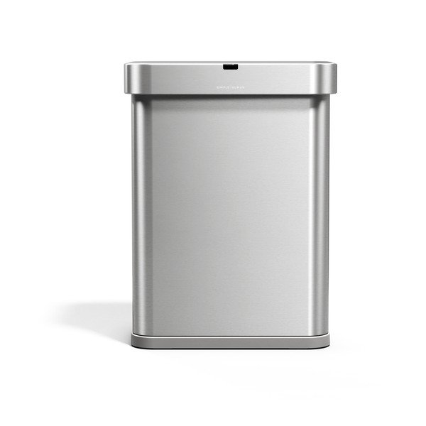 Bezdotykový oceľový odpadkový kôš v striebornej farbe 58 l Sensor – simplehuman-image-3