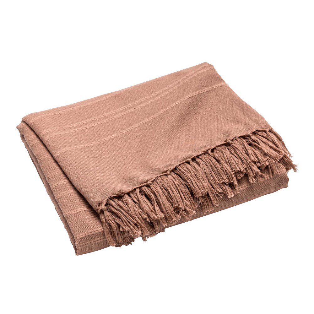 E-shop Bavlnený pléd v terakotovej farbe 125x150 cm Lilia – douceur d'intérieur