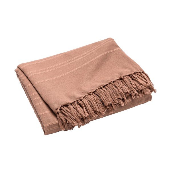 Bavlnený pléd v terakotovej farbe 125x150 cm Lilia – douceur d'intérieur