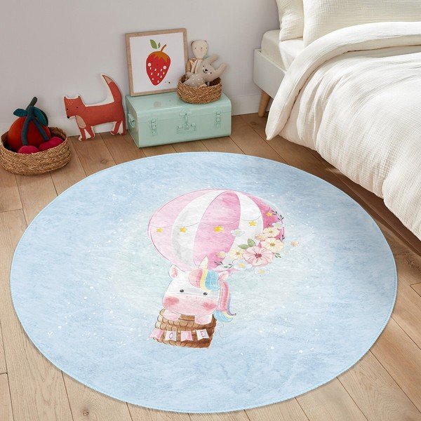 Svetlomodrý detský koberec ø 100 cm Comfort – Mila Home-image-1