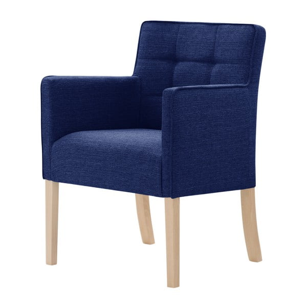 Modrá stolička s hnedými nohami Ted Lapidus Maison Freesia
