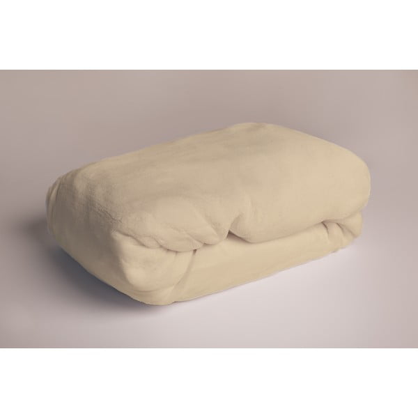 Krémovobiela napínacia plachta z mikroflanelu 90x200 cm Basic – Jerry Fabrics-image-1
