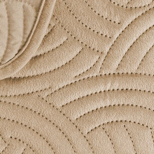 Svetlohnedá zamatová súprava prikrývky a obliečky na vankúš 240x260 cm Solange – douceur d'intérieur-image-4