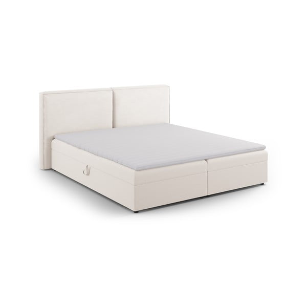 Krémová boxspring posteľ s úložným priestorom 140x200 cm Arendal – Cosmopolitan Design