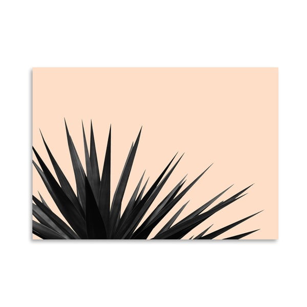 Plagát Americanflat Black Palms On Pink, 30 × 42 cm
