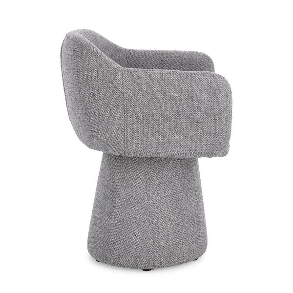 Sivé čalúnené jedálenské kreslo s podrúčkami/otočné Lottie – Bizzotto-image-4