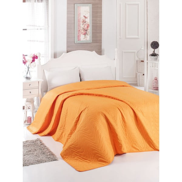 Oranžový pléd cez posteľ Dreams, 200 × 220 cm