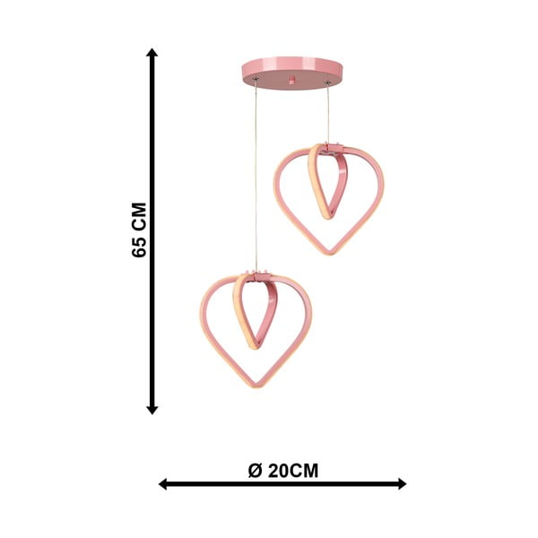 Ružové kovové LED závesné svietidlo ø 20 cm Sevinc – Squid Lighting-image-4
