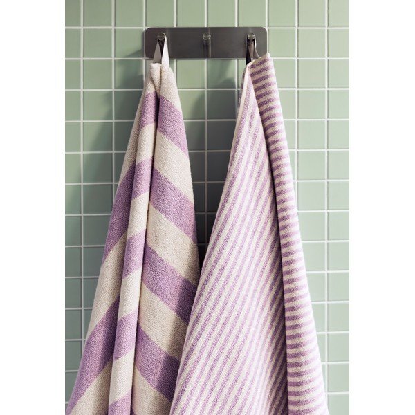 Froté bavlnený uterák v levanduľovej farbe/krémovobiely 50x80 cm Gobo – noo.ma-image-1