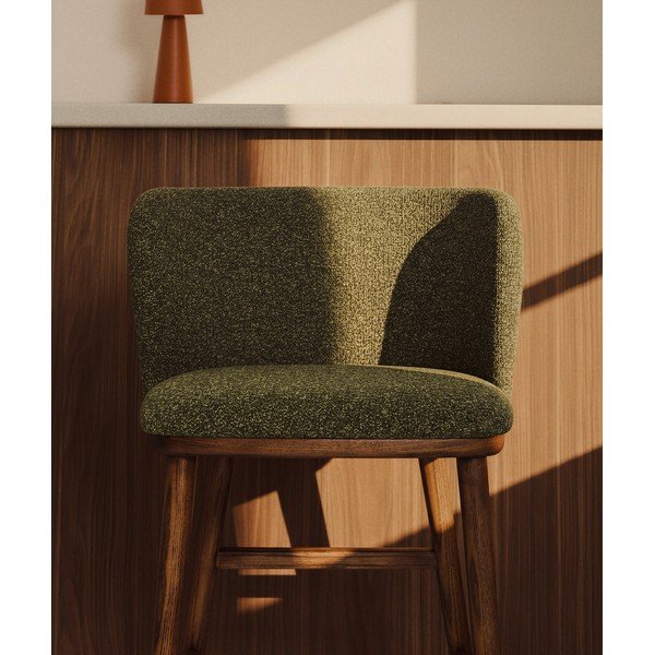 Tmavozelená čalúnená barová stolička (výška sedadla 75 cm) Ciselia – Kave Home-image-2