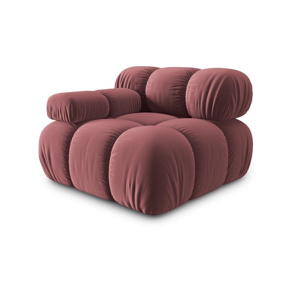 Ružový zamatový modul pohovky (ľavý roh) Bellis – Micadoni Home-image-3