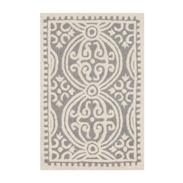 Sivý vlnený koberec Safavieh Marina, 91 × 152 cm