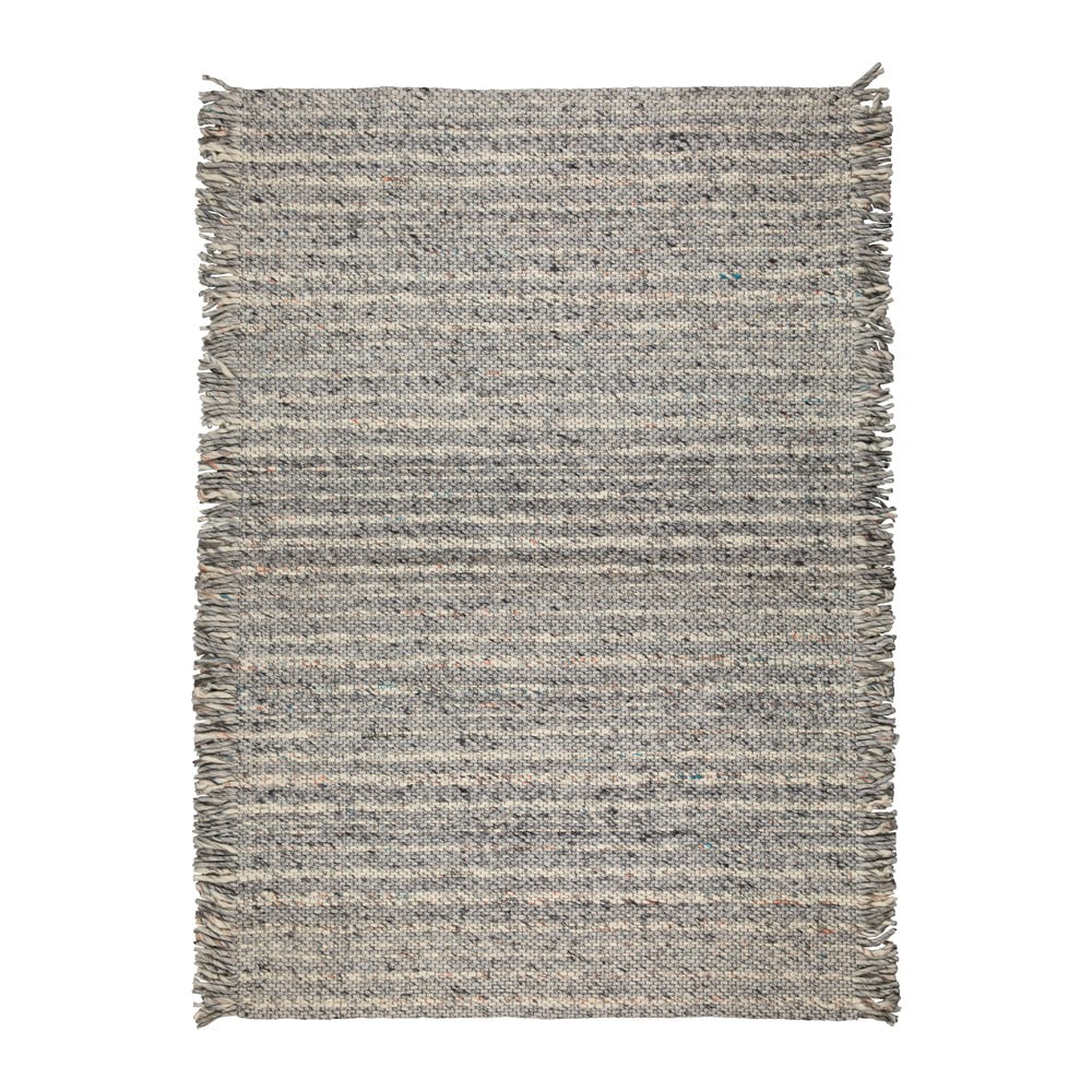 Sivý vlnený koberec Zuiver Frills, 170 x 240 cm