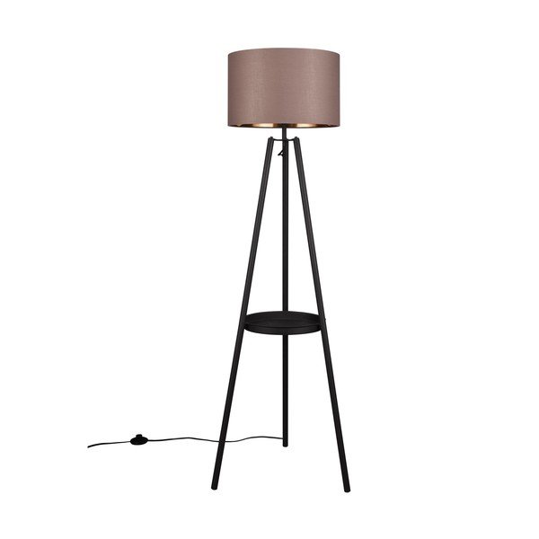 Čierna stojacia lampa s poličkou (výška  152 cm) Colette – Reality