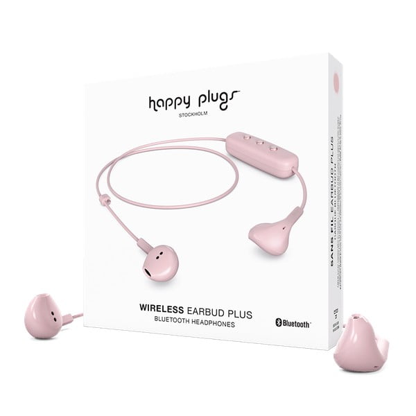 Ružové bezdrôtové slúchadlá Happy Plugs Earbud