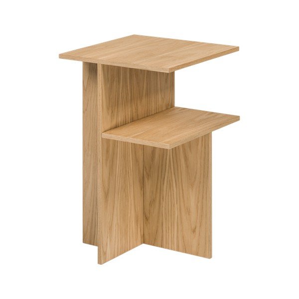 Nočný stolík v dekore duba s poličkami v prírodnej farbe Atik – noo.ma-image-3
