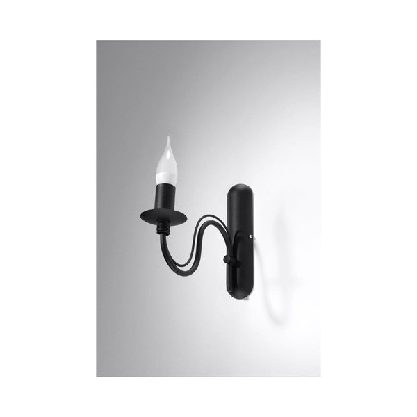 Čierne kovové nástenné svietidlo Fiorano – Sollux-image-2