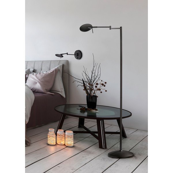 Matne čierne LED nástenné svietidlo s ohýbateľnou konštrukciou/so stmievačom Kazan – Trio-image-2