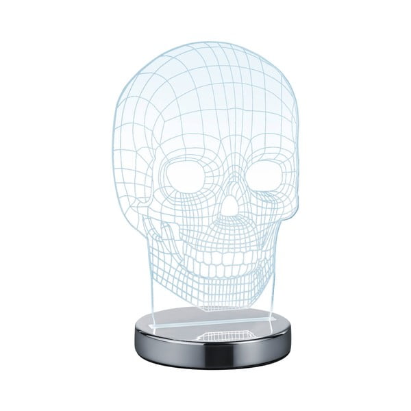LED stolová lampa v lesklej striebornej farbe (výška 21 cm) Skull - Reality-image-1