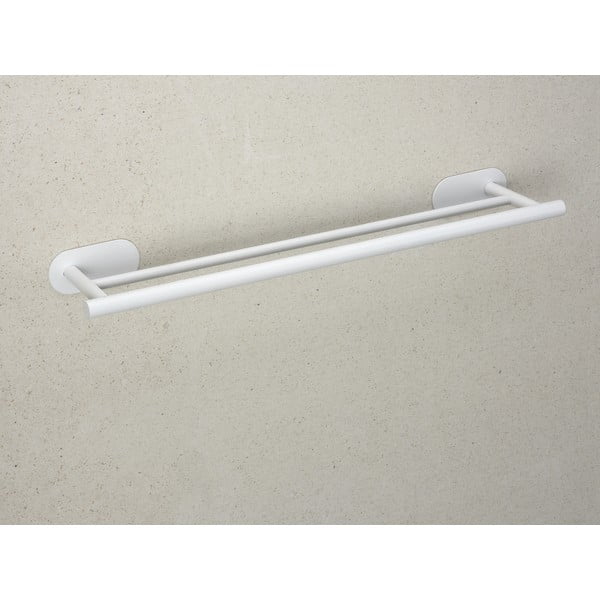 Biely samodržiaci držiak na uteráky z nehrdzavejúcej ocele Orea Duo – Wenko-image-2