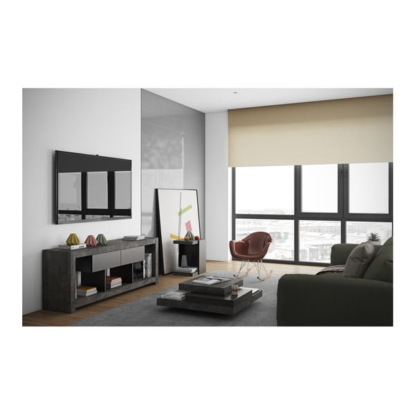 Konferenčný stolík v betónovom dekore s čiernymi detailmi TemaHome Slate-image-4