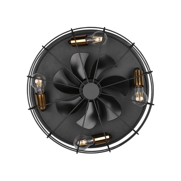 Matne čierne stropné svietidlo na diaľkové ovládanie/s ventilátorom Trondheim – Trio-image-3