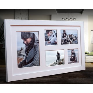 Biely rámček na 5 fotografií Styler Narvik, 51 × 27 cm