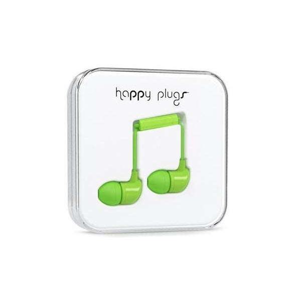 Slúchadlá s nadstavcami Happy Plugs, zelené