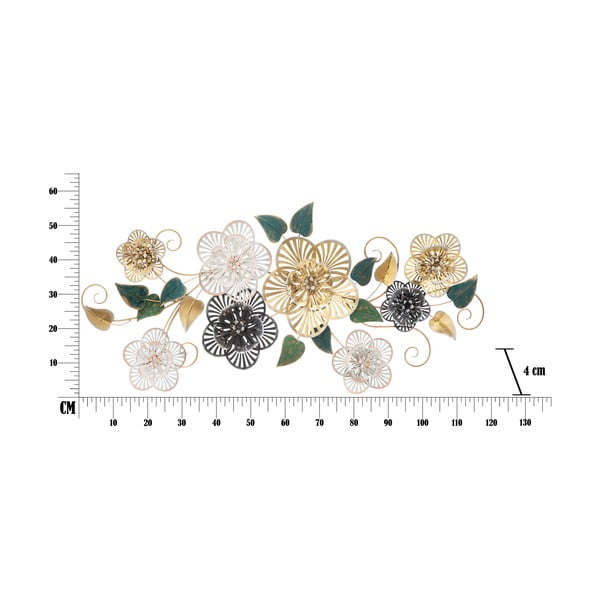 Kovová závesná dekorácia so vzorom kvetín Mauro Ferretti Campur -B-, 118 x 58 cm-image-2