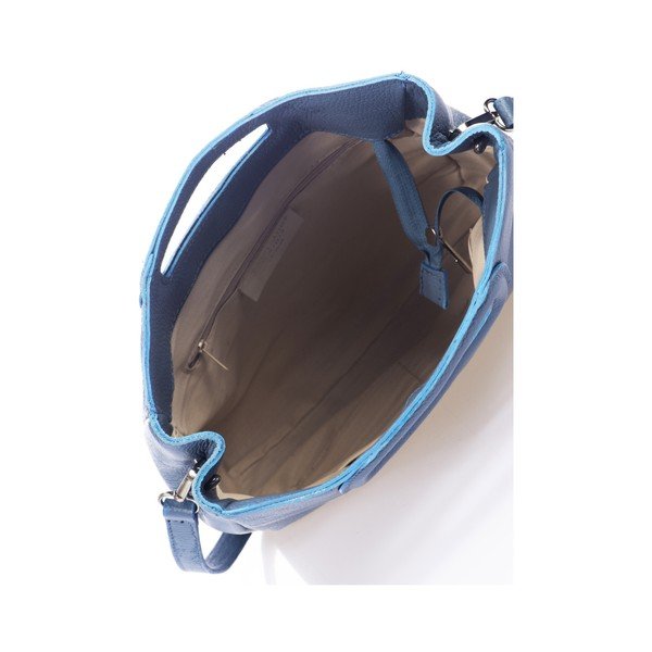 Svetlomodrá kožená kabelka Markese Cara-image-3