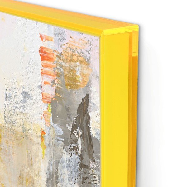 Tlačené/s ručne maľovanými prvkami obrazy v súprave 2 ks s rámom/na plátne 41,5x41,5 cm New Age Yellow – Malerifabrikken-image-3