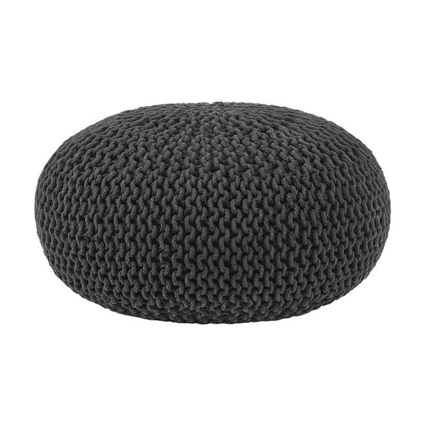 Čierny pletený puf LABEL51 Knitted,  ⌀  70 cm