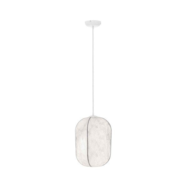 Biele kovové závesné svietidlo s textilným tienidlom ø 30 cm Pierida – Nova Luce
