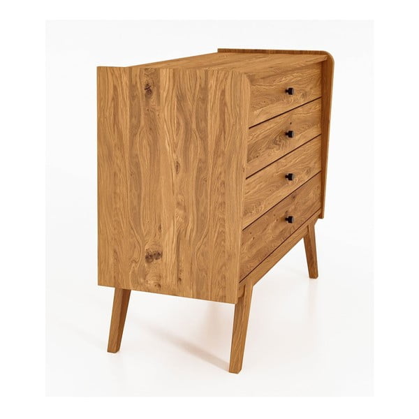 Nízka komoda z dubového dreva 100x90 cm Retro - The Beds-image-3