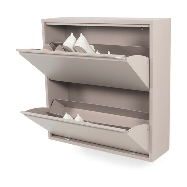 Taupe kovová výklopná skrinka na topánky 75x77,5x22,5 cm Billy – Spinder Design-image-2