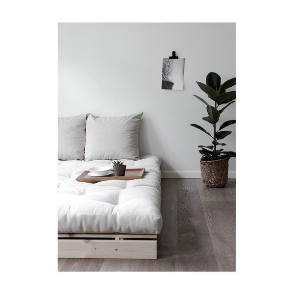 Rozkladacia pohovka so svetlosivým poťahom Karup Design Roots Black/Light Grey-image-1