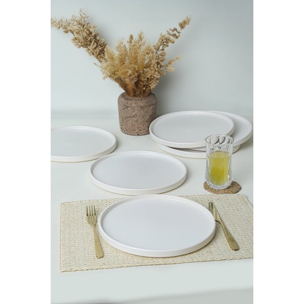 Biele keramické taniere v súprave 6 ks ø 27 cm – Hermia-image-1