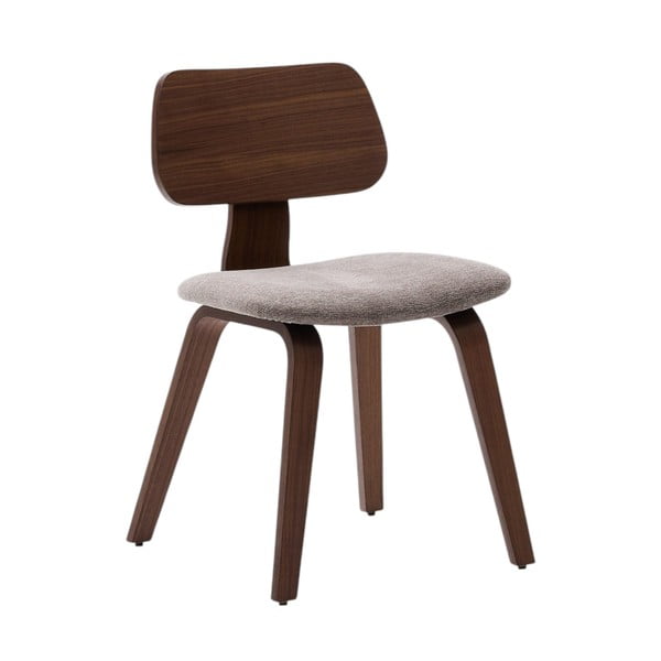 Béžová/tmavohnedá jedálenská stolička v dekore orecha Gena – Kave Home