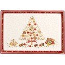 Červený a béžový porcelánový tanier s vianočným motívom Villeroy & Boch, 40 x 27,5 cm