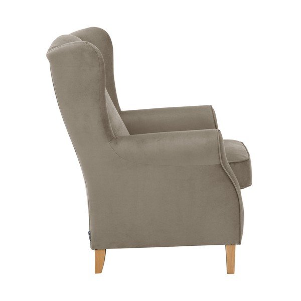 Hnedé zamatové kreslo ušiak Max Winzer Lorris-image-3