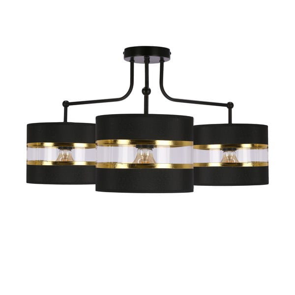 Čierne stropné svietidlo s textilným tienidlom ø 20 cm Andy – Candellux Lighting