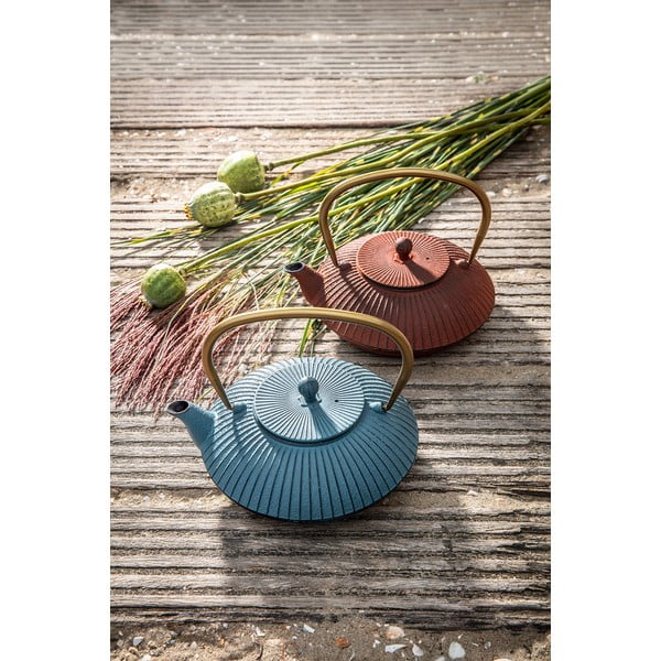 Modrá liatinová kanvica na čaj 1,1 l Linhai – Bredemeijer-image-4