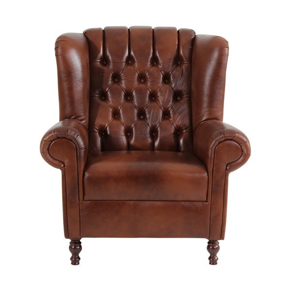 Hnedé kožené kreslo Max Winzer Vary-image-1