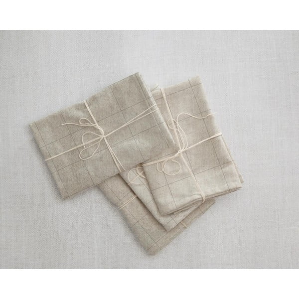 Súprava 4 látkových obrúskov s prímesou ľanu Really Nice Things Grey Lines, 43 x 43 cm-image-2