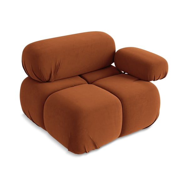 Oranžový zamatový modul pohovky (pravý roh) Lokua – Makamii-image-3